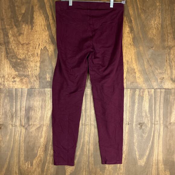 LOFT Outlet Womens Pants Burgundy Mid Rise Skinny Leggings Stretch Large - Picture 8 of 10